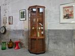 Antieke Hoge Vitrinekast | Vintage Vitrine Kast Hout Hoog