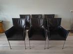 6 Stoelen Bert Plantagie, Ophalen, Gebruikt, Zwart, Leer