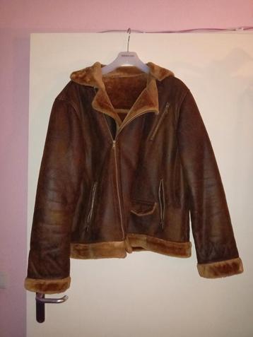 2x Suède jas met bont, heren, XL, zo goed als nieuw beschikbaar voor biedingen