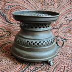 Antiek koperen komfoor opengewerkt theelichthouder, Antiek en Kunst, Ophalen of Verzenden, Koper