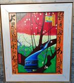geïnsp. door Hiroshige/v Gogh. De residentie met pruimbomen., Antiek en Kunst, Kunst | Schilderijen | Modern, Ophalen