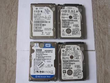 Partij: 4x 320 gb HDD 2,5" harde schijven laptop desktop beschikbaar voor biedingen