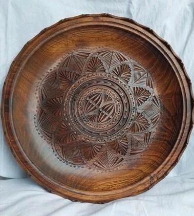 Vintage houten schaal, Antiek en Kunst, Antiek | Schalen, Ophalen of Verzenden