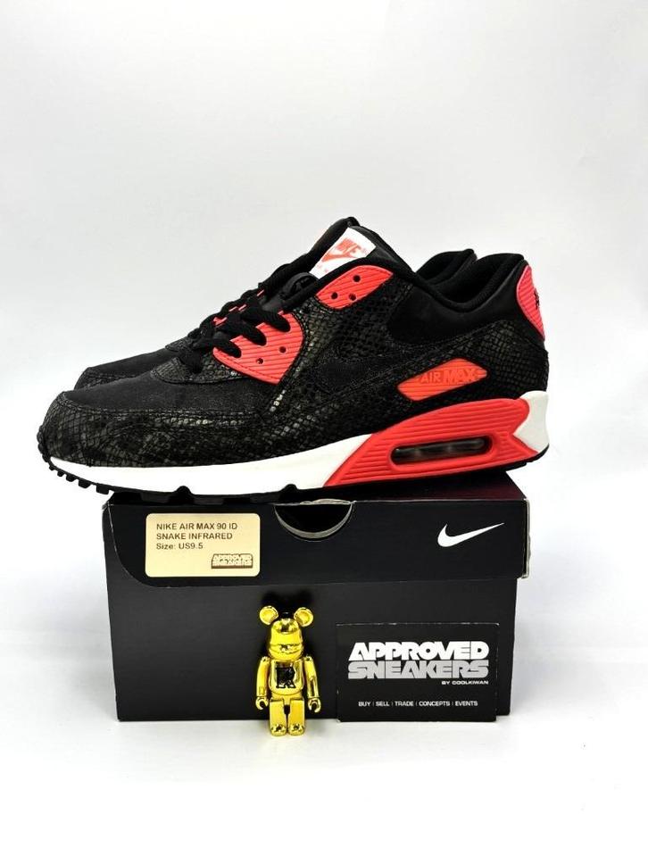 Nike Air Max 90 ID Infrared Snake US9.5 43, Kleding | Heren, Schoenen, Zo goed als nieuw, Overige kleuren, Ophalen of Verzenden