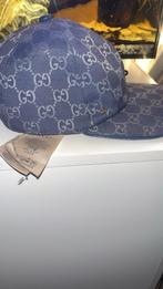 Originele Gucci Pet Blauw Canvas + Tas, Ophalen of Verzenden, Zo goed als nieuw, One size fits all, Pet