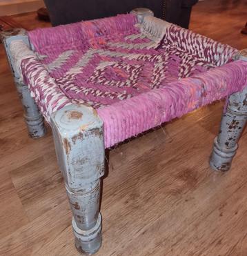 Houten India Ibiza Style Touw Kruk Bijzettafeltje Hocker beschikbaar voor biedingen