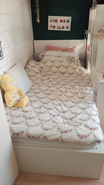 Ikea Malm bed wit 90x200 incl lattenbodem/matras
