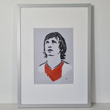Johan Cruyff B (linodruk in aluminium lijst) beschikbaar voor biedingen