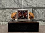 Tag Heuer Monaco chronograph calibre 17  automatic, Leer, Staal, Polshorloge, Ophalen of Verzenden