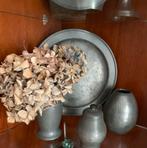 Tinnen bord met vaasjes en potje, Antiek en Kunst, Antiek | Tin, Ophalen of Verzenden