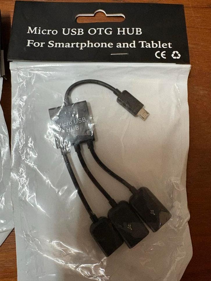 3x Micro USB OTG Hub voor Smartphone & Tablet, Computers en Software, Dockingstations, Nieuw, USB-hub, Harde schijf, Ophalen