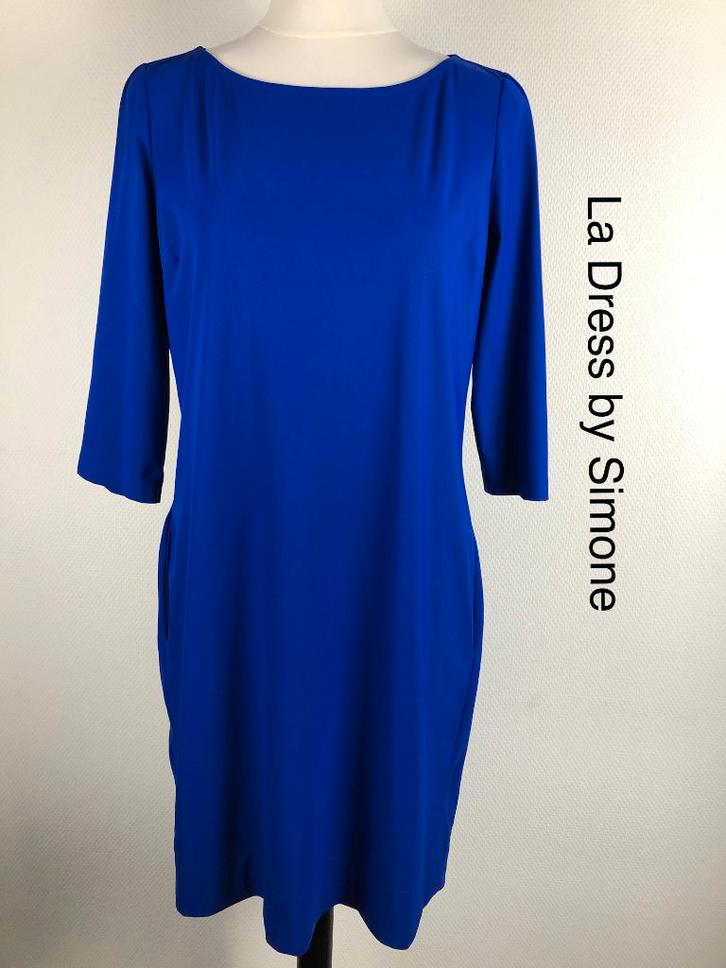 La Dress by Simone Jurk  (mt: 36) YR/8807, Kleding | Dames, Jurken, Zo goed als nieuw, Maat 36 (S), Blauw, Boven de knie, Ophalen of Verzenden