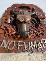Zeldzame stier paneel no smoking sign uit Spaanse taverne, Antiek en Kunst, Ophalen of Verzenden
