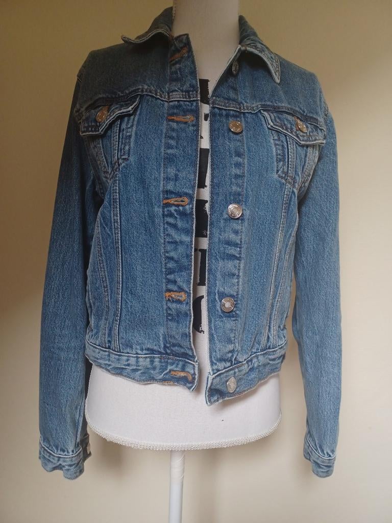 Spijkerjas blauw, Ophalen of Verzenden, Zo goed als nieuw, Maat 34 (XS) of kleiner, Blauw