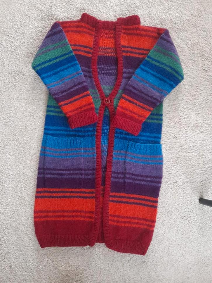 Vintage wollen vest, handgebreid, maat M, Kinderen en Baby's, Kinderkleding | Overige, Gebruikt, Meisje, Ophalen of Verzenden