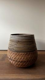 Bloempot / plantenpot van Bamboe, Tuin en Terras, Overige materialen, Rond, Zo goed als nieuw, Minder dan 40 cm