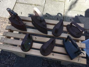 strijkijzers antiek 7 stuks strijkbout beschikbaar voor biedingen