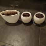 3 bloempotten wit, Tuin en Terras, Rond, Binnen, Ophalen of Verzenden, Zo goed als nieuw