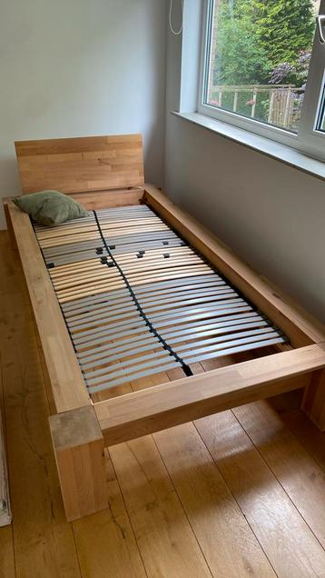 Bed massief matrasmaat 90/200, 117*35*228cm