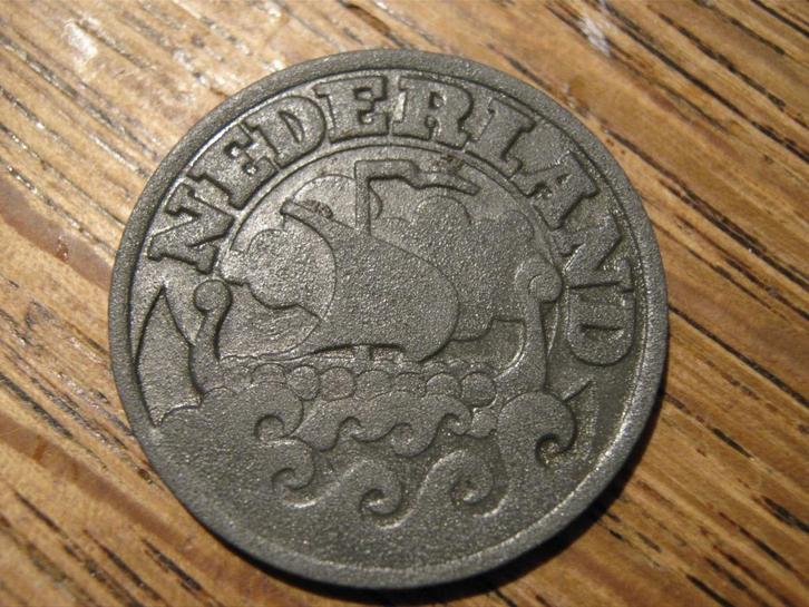 Oorlogsgeld WW2, zink Kwartje 1941, Duitse bezetting #457, Postzegels en Munten, Munten | Nederland, Losse munt, 25 cent, Koningin Wilhelmina