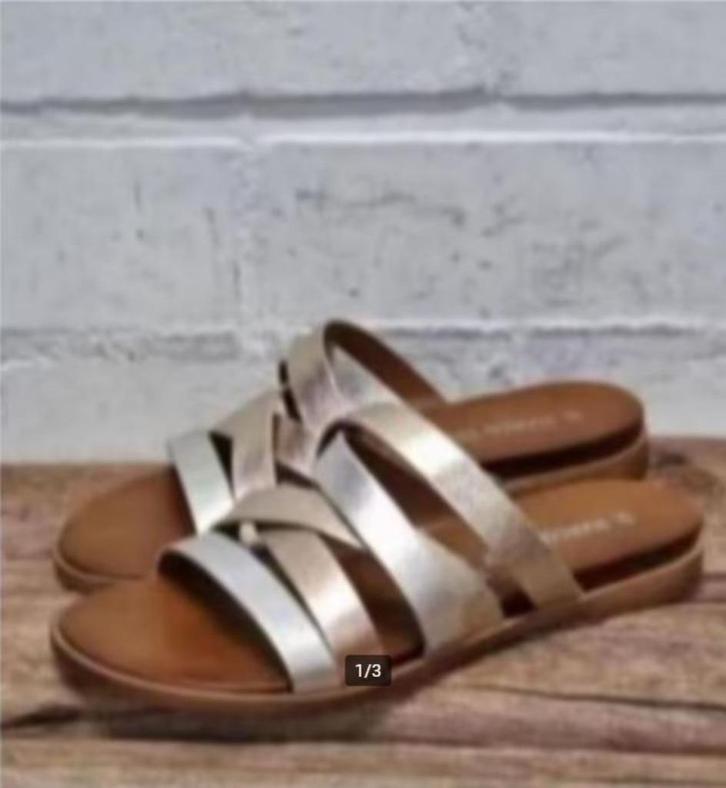 Marco Tozzi - Prachtige leren slippers maat 36 - Nieuw, Kleding | Dames, Schoenen, Nieuw, Slippers, Zwart, Ophalen of Verzenden