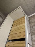 Hemnes bed met uitschuifbaar extra bed en bureau en stoel, Huis en Inrichting, Slaapkamer | Bedden, Ophalen, Gebruikt, Wit, Tweepersoons