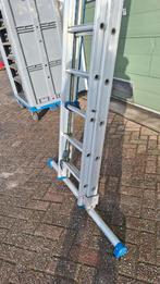 ladder 2 x 18 spots schuifladder, Doe-het-zelf en Verbouw, Ladders en Trappen, Ophalen, Gebruikt, Ladder, 4 meter of meer