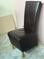 6 bruine leren stoelen te koop, Huis en Inrichting, Stoelen, Ophalen, Gebruikt, Bruin, Leer