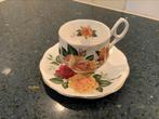 Vintage Bone China England, Kop en Schotel met Roos Design, Huis en Inrichting, Keuken | Servies, Ophalen of Verzenden, Zo goed als nieuw