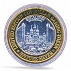 Las Vegas 10 Dollar Gaming Token Zilver Excalibur (1), Postzegels en Munten, Ophalen of Verzenden, Zilver, Buitenland