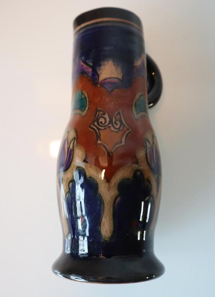 Plateel vaasje Plazuid decor Cobo 1918, Antiek en Kunst, Antiek | Keramiek en Aardewerk, Ophalen of Verzenden
