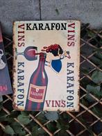 Reclamebord Karafon, Verzamelen, Merken en Reclamevoorwerpen, Ophalen of Verzenden, Gebruikt, Reclamebord