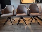 6 taupe draai eetkamerstoelen, Huis en Inrichting, Stoelen, Ophalen, Overige kleuren, Stof, Vijf, Zes of meer stoelen