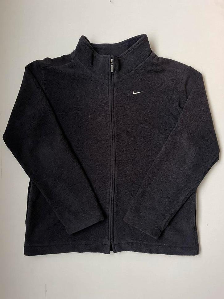 Vintage Nike Fleece Jacket Zwart - Maat L, Kleding | Heren, Truien en Vesten, Zo goed als nieuw, Zwart, Ophalen of Verzenden