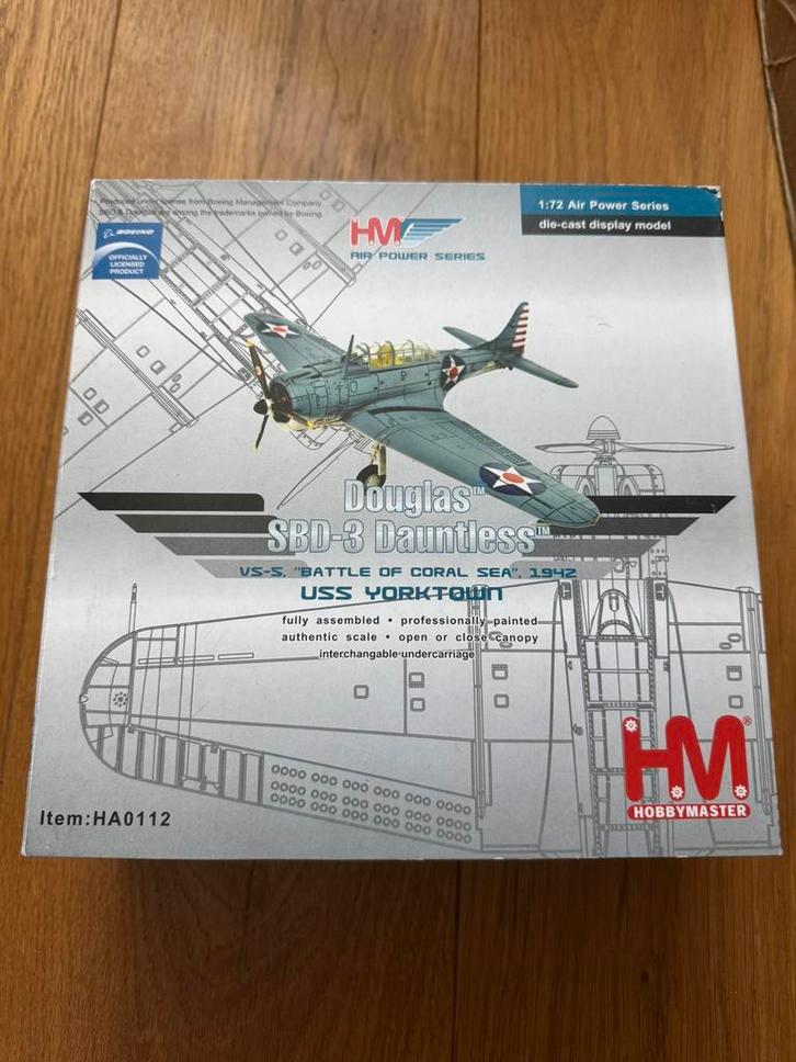 Hobbymaster Douglas Sdb-3 Dauntless 1/72 diecast schaalmodel, Hobby en Vrije tijd, Modelbouw | Vliegtuigen en Helikopters, Zo goed als nieuw