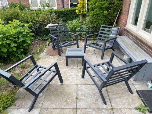 Aluminium Tuinset, Tuin en Terras, Tuinsets en Loungesets, Zo goed als nieuw, Tuinset, Aluminium, 4 zitplaatsen, Bijzettafel, Stoel