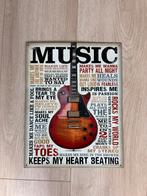 Metalen plaat gitaar met quote voor aan de muur, Ophalen of Verzenden, Zo goed als nieuw