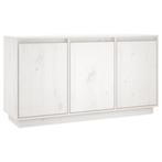 vidaXL Dressoir 111x34x60 cm massief grenenhout wit, Huis en Inrichting, Kasten | Dressoirs, Verzenden, Nieuw, 25 tot 50 cm, Grenenhout