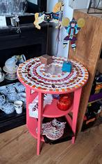 Uniek mozaïek bijzettafeltje 🌺 Bijzet Tafeltje 64 H 🔄45 🚫, Huis en Inrichting, Ophalen, Rond, 25 tot 50 cm