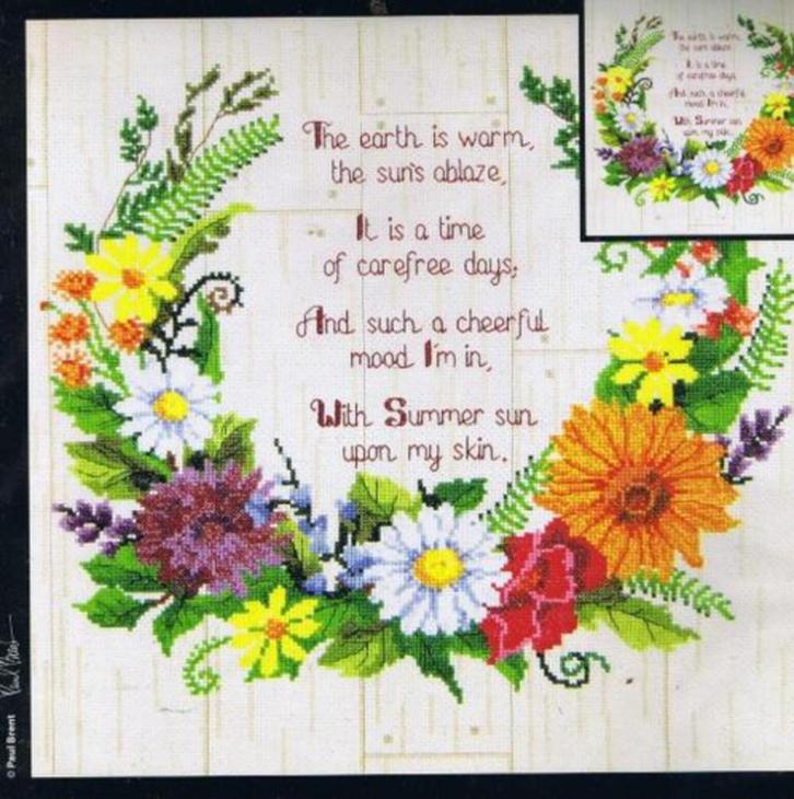 Borduurpakket Summer Sentiments, Hobby en Vrije tijd, Borduren en Borduurmachines, Nieuw, Borduurpakket, Ophalen of Verzenden