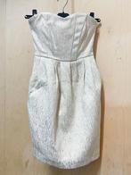 Mooi strapless jurk met creme wit en goud XXS 32, H&M, Wit, Ophalen of Verzenden, Zo goed als nieuw