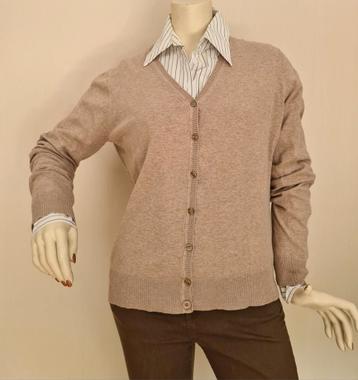 "WE" Cardigan vest, donkerbeige. Mt. XL.  beschikbaar voor biedingen