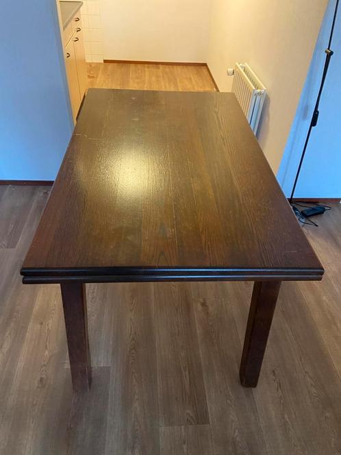 Eikenhout eettafel uitschuifbaar tafel eiken, Huis en Inrichting, Tafels | Eettafels, Gebruikt, Vijf personen of meer, Rechthoekig