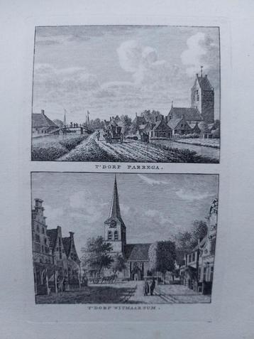 326-327/ Dorp Parrega en Witmaarsum Gravure uit 1790 beschikbaar voor biedingen