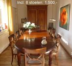 Fraaie massief mahonie coulissen tafel max. 2.70 x 1.12 m, Huis en Inrichting, Tafels | Eettafels, Ophalen, Gebruikt, 100 tot 150 cm