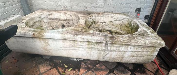 Marmeren trog wasbak uit 1 stuk, Antiek en Kunst, Antiek | Woonaccessoires, Ophalen