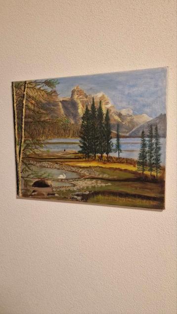 Schilderij Landschap met Zwaan beschikbaar voor biedingen