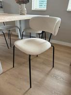 4x Kwantum Bolzano Eetkamerstoelen off-white en zwart frame, Huis en Inrichting, Stoelen, Ophalen, Zo goed als nieuw, Stof, Vier