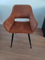 8 eetkamerstoelen cognac woood (karwei), Huis en Inrichting, Stoelen, Ophalen of Verzenden, Zo goed als nieuw, Bruin, Stof