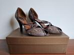 Leren pumps met slangenprint van Audley ZGAN Maat 40, Pumps, Ophalen of Verzenden, Zo goed als nieuw, Bruin